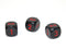 Opaque 16mm d3 (d6 w/1-2-3 twice) Black/red (sold per piece)