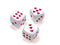 Heart 16mm Opaque w/pips White/red d6 | Heart Dice