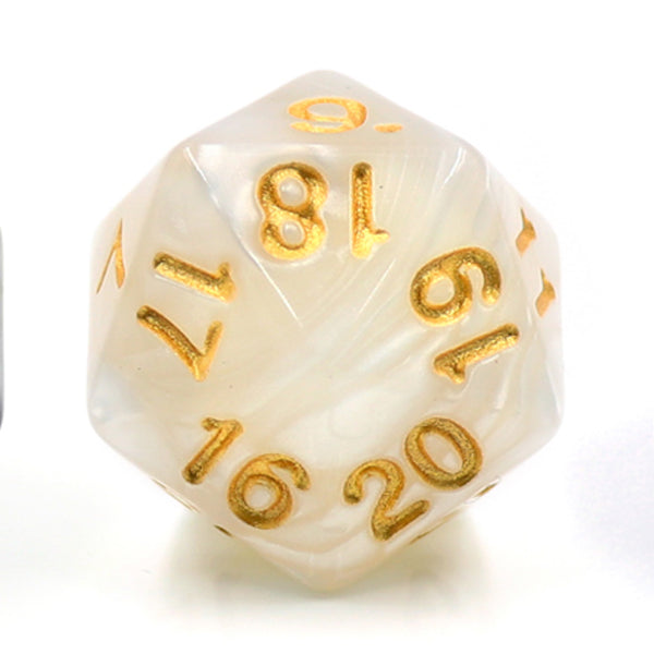 Pearl White Countdown/Spindown d20 22mm