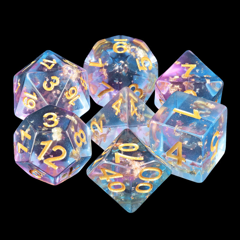 Scattered Stars 7-Dice Set Resin Dungeons and Dragons Dice Sharp Edge