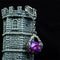 Claw Blended Purple D20 Keychain Featuring Silver Metal Dragon Claw + d20