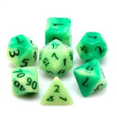 Druid's Pain 7-Dice Set Green & Light Green w/Green Numbers Dnd Dice Set