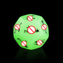 Adult Dice Sex Dice d12 25mm Green Glow in the Dark Kama Sutra Dice