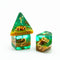 Green and Gold Starfish Dice 7-Dice Set Resin Dungeons and Dragons Dice
