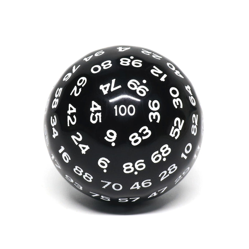 D100-Black Opaque w/white Numbers