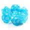 Sky Blue Swirl with White Numbering 7-Dice Set RPG