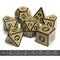 Yellow Magic Flame 7-Dice Set DND RPG Dice Black w/Color Fill