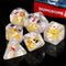 Yellow Duck Red Hat 7-Dice Set w/White Numbers Dnd Dice Set