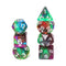 Bottom of the Sea 7-Dice Set Green/Mix w/White Numbers Stained Glass Dnd Dice Set