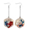 Red/Blue Dice Earrings: D20 Dice w/Colorful Inclusion Nerdy RPG Jewelry