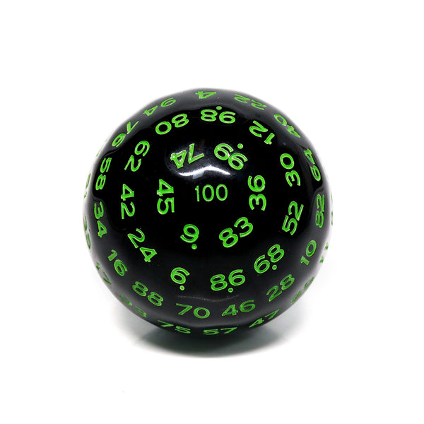 D100-Black Opaque w/Green Numbers
