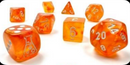 Borealis® Polyhedral Blood Orange/white Luminary™ 7-Die Set (with bonus die)