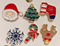 6-Pack Christmas Lapel Pin Set | Santa, Christmas Tree, Stocking, Deer, Snowflake, Festive Cane