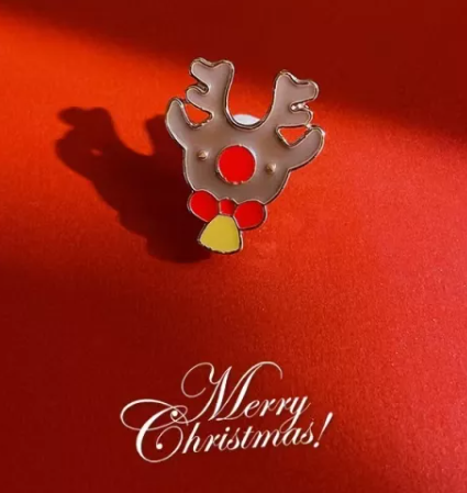 6-Pack Christmas Lapel Pin Set | Santa, Christmas Tree, Stocking, Deer, Snowflake, Festive Cane
