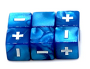 Pearl Blue Fudge Dice | 16mm Dice with White Plus / Minus and Blank Sides