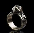 Dice Ring Silver Metal Triquetra | DND Convention Cosplay