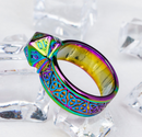 Dice Ring Rainbow Metal Triquetra | DND Convention Cosplay