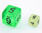 Green Glow 7-Dice Mini-Dice RPG Set Glow-in-Dark Miniature Dice