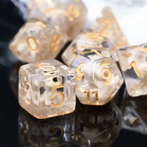 Puppy Dog 7-Dice Set w/Gold Numbers Dnd Dice Set Dog Dice