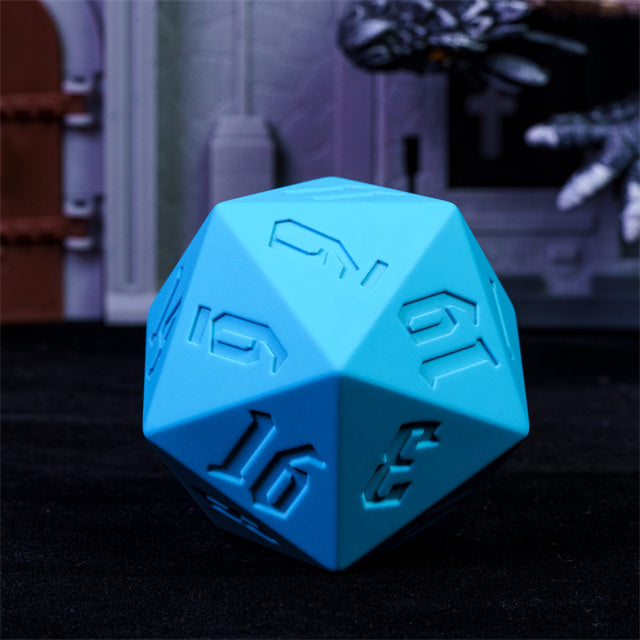 Large Blue Silicone d20 Dice 55mm | RPG Dice Novelty Piece
