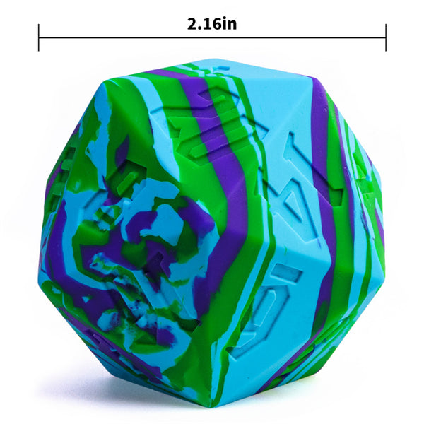 Large Wonderland Blue/Green Silicone d20 Dice 55mm | RPG Dice Novelty Piece