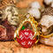 Claw Red D20 Keychain Featuring Gold Metal Dragon Claw + d20