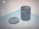 Trash Can Dice Jail: 3d Printed Grey Trash Can for Bad Dice D&D Dice Accessory