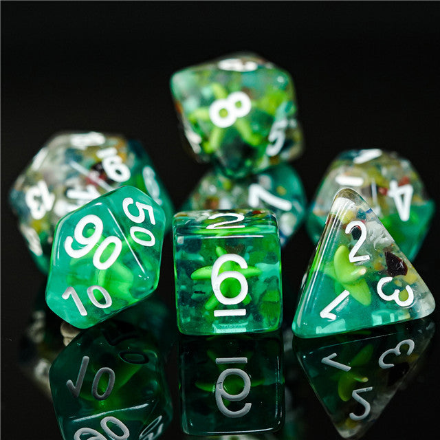 Sea Green Starfish Dice 7-Dice Set Resin Dungeons and Dragons Dice