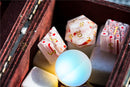 Flower Glass DND Dice Red Limited Edition in Wood Box