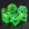 Forest Green Glitter with Black Numbering 7-Dice Set RPG
