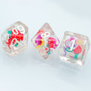 Fruit Salad Dice  7-Dice Set Resin Dungeons and Dragons Dice (Multiple inclusions)