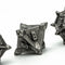 Vintage Silver Pinwheel Strengthened Metal 7-Dice Set | Metal DND Dice