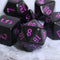 Economy Black Dice (Purple font) 7-Dice Set RPG DND