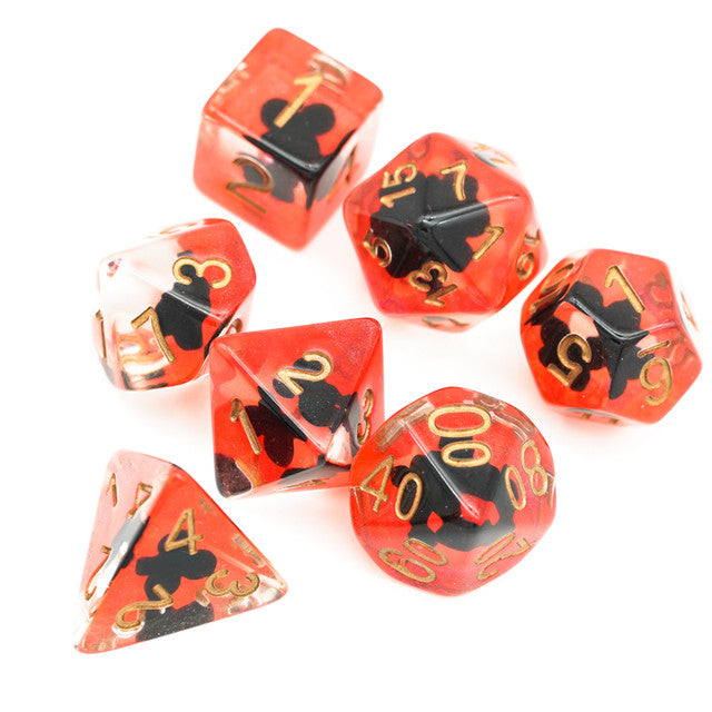 "Clubs" Shape of My Heart 7-Dice Set