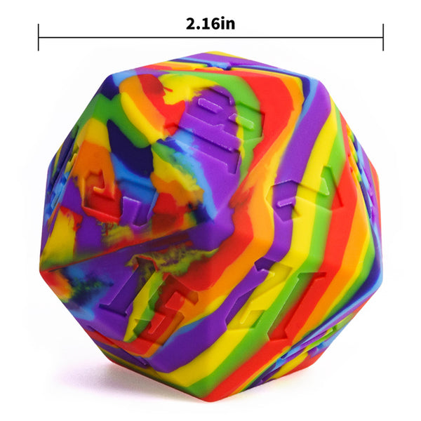 Large Rainbow Silicone d20 Dice 55mm | RPG Dice Novelty Piece