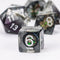 Compass Dice 7-Dice Set Clear w/ Moving Compass Inside Glitter Base Dnd