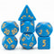 Light Blue Homage 7-Dice Set w/Yellow Numbers Minimalist